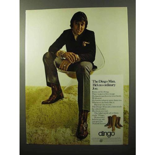 1970 Dingo Boots Ad - Joe Namath