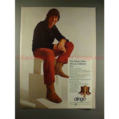 1970 Dingo Boots Ad w/ Joe Namath - The Dingo Man!!