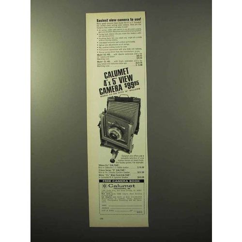 1970 Calumet 4x5 view camera Ad - Easiest to Use