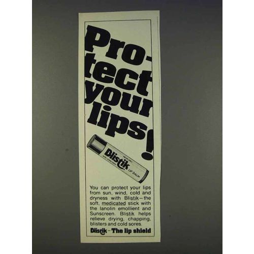 1977 Blistex Lip Balm Ad - Protect Your Lips!