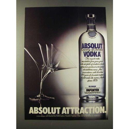 1986 Absolut Vodka Ad - Absolut Attraction