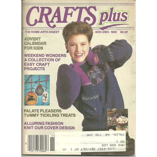 Crafts Plus Magazine November December 1986 Christmas Crafts Recipes Knitting