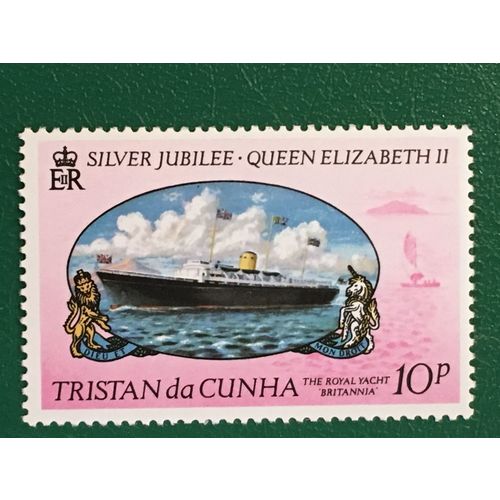 Tristan Da Cunha 1977 Silver Jubilee 10p Royal Yacht Mint NHM SG 212 stamp