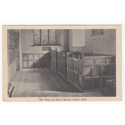 Old Church Pews Dent Postcard Cumbria Local Publisher J Dinsdale & Sons
