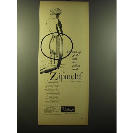 1950 Youthcraft Zipmold Girdle Ad - The back-zip girdle with the pull-on mold