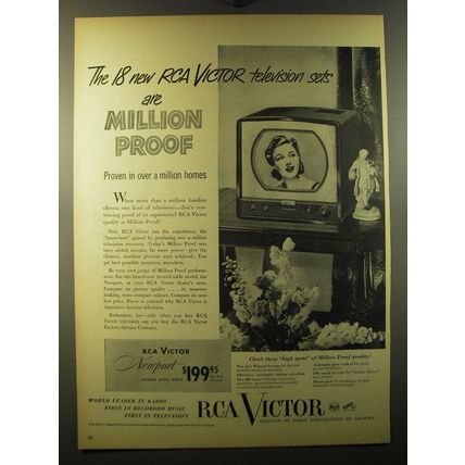 1950 RCA Victor Newport Model 6T53 Television Advertisement