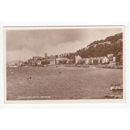 Ashton Esplanade Gourock Postcard RP Renfewshire