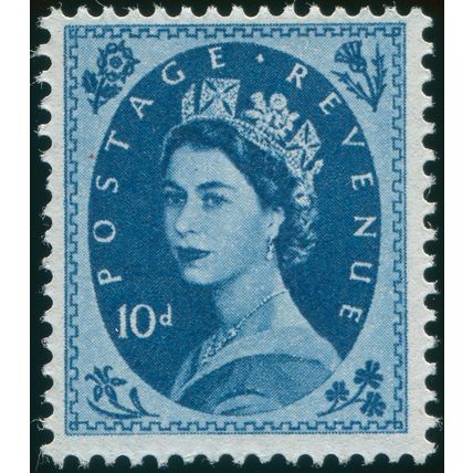 Great Britain 1955 10d Prussian blue SG 552 unused