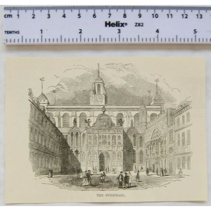 Vintage engraving: The Guildhall - exterior