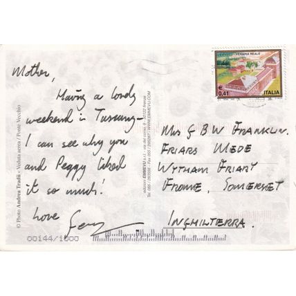 Firenze Ponte Vecchio Italy Postcard posted crease
