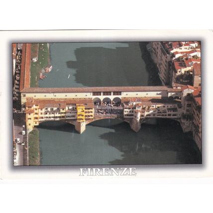 Firenze Ponte Vecchio Italy Postcard posted crease