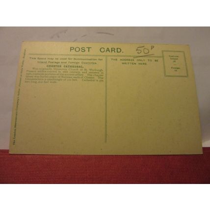 CHESTER CATHEDRAL from S.E. , unused antique postcard =