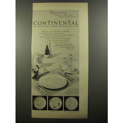 1954 Rosenthal Advertisement - Continental China by Raymond Loewy