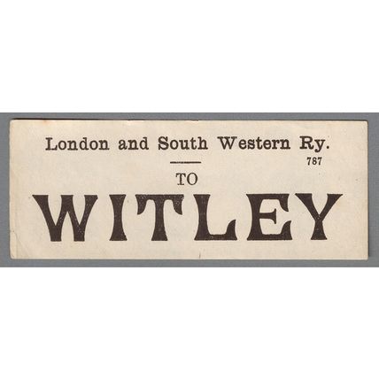 LONDON & SOUTH WESTERN RAILWAY LUGGAGE LABEL - WITLEY