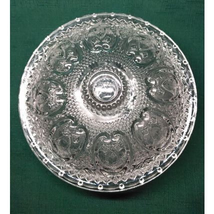 Vintage Cut Clear Glass Candy Dish W/Lid Malaysia KIG Heart & Roses