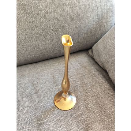 Vintage, Brass/Metal & Glass, Single Flower Vase/Flute - Floral, Decorative