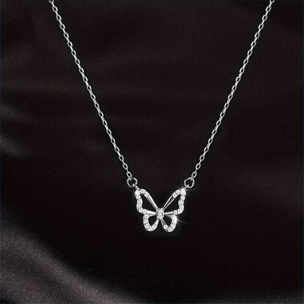 Fashion Double Layer Butterfly Pendant Chain Necklace Womens Jewelry Gift
