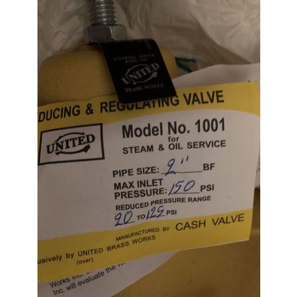 new 2" cash valve united 1001 live steam PRESSURE REDUCING regulator 20-125PSI