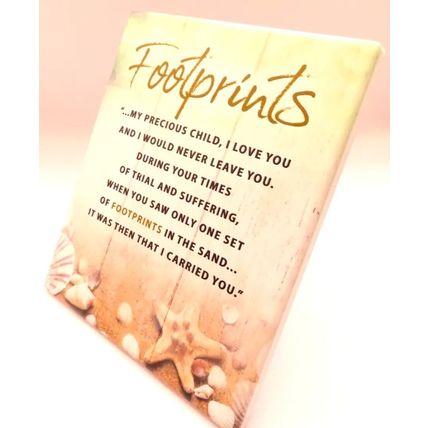 Footprints Prayer Plaque Wall & Standing with Gift Home Decor 14 CM Christian