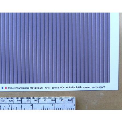 Papier de toiture – toiture/parement en métal gris – jauge HO – échelle 1:87