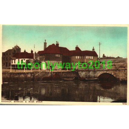 Sandwich, Barbican & River Stour, Kent, England, Photochrom Postcard