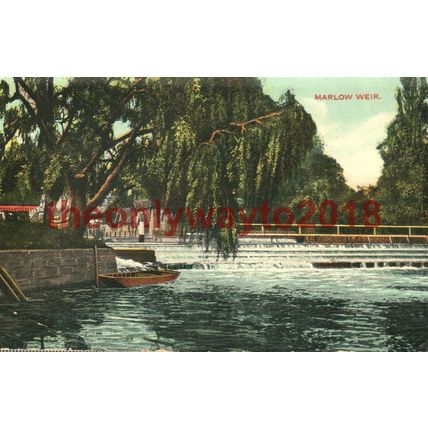 Marlow Weir, Bucks, England, Postcard, 1900/10s