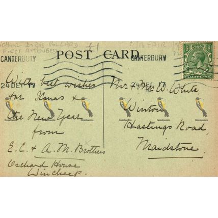Canterbury Cathedral, Arches In Dark Entry, Kent, 64 LL Postcard