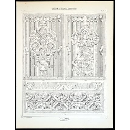 OAK PANELS 1890 Francis Thomas Dollman LITHOGRAPH #52