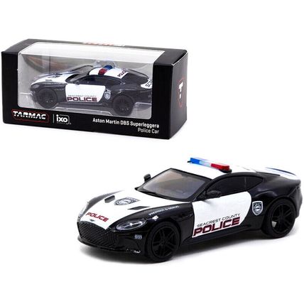 Aston Martin DBS Superleggera "Seacrest County Police" Black and White 1/64 D...