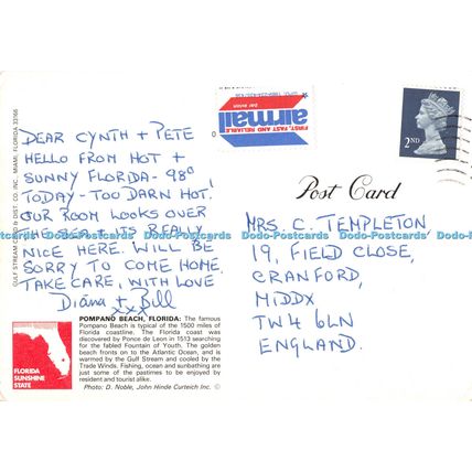 D097142 Pompano Beach. Florida. D. Noble. Hinde. Florida Sunshine State. Gulf St