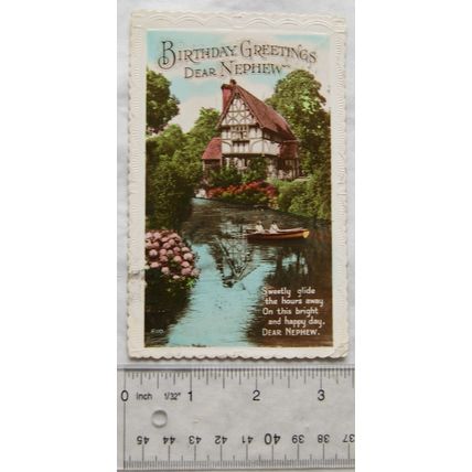 1937 postcard Birthday Greetings Dear Nephew