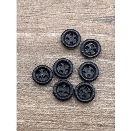 9mm Black Wooden Buttons Baby Cardigan Knitting Sewing 4 Hole Doll Clothing
