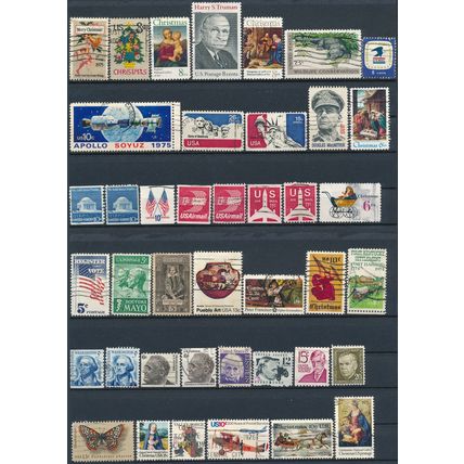 1000 Stamp Selection - USA - Used Hinged