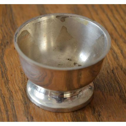 Antique silver plate SMALL WHITE METAL CUP ART DECO vintage style England