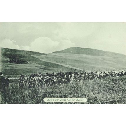 Native War Dance On The March South African Antique Postcard