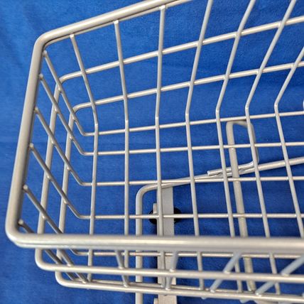 Min/Small METAL SHOPPING CART Rolling Wheels Toy Doll Decor Display 10" Basket