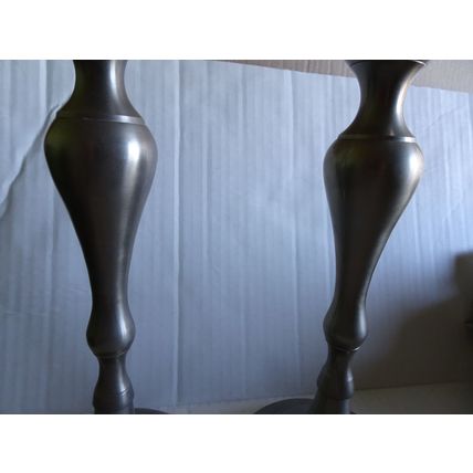 Candlesticks - Vintage Metal - Set of 2 - Height 12 inches - Base 5 inches wide