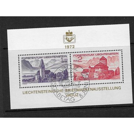 LIECHTENSTEIN 1972 LIBA 72 STAMP EXHIBITION SHEET USED SG MS553