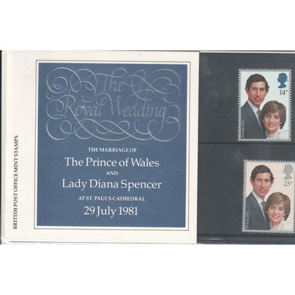 GB stamps 1981 Presentation Pack - SG 1160-1161 - Charles & Diana Wedding