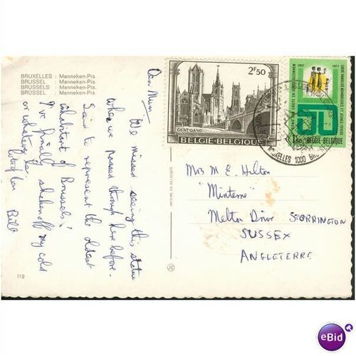 Belgium Postcard 1971 - Manneken-Pis