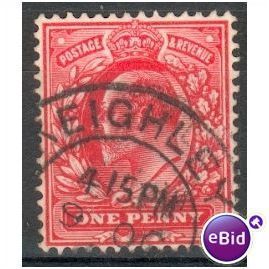 GB stamps 1902-10 KEV11 - 1d SG219 Keighley 1