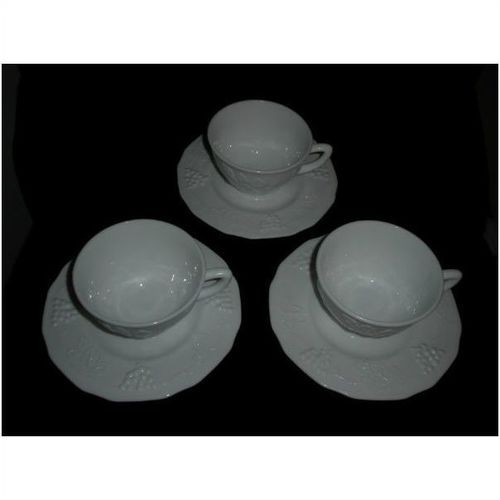 Milk Glass Cup & Saucer Set