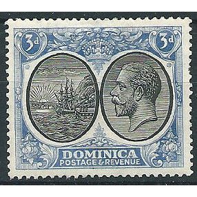 Dominica 1923 SG79 3d Black & Ultramarine Mounted Mint ... .