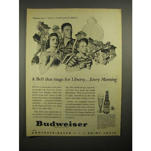 1945 Budweiser Beer Ad - Bell That Rings for Liberty