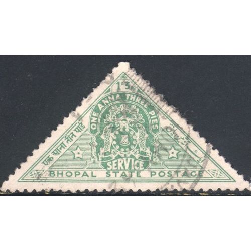 Bhopal State India 1935 - 1a3p green - Bhopal State Postage - used