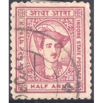 India (Indore) 1940 - SG 37 - ½a red - Maharaja Yeshwant Rao Holkar 11 - used