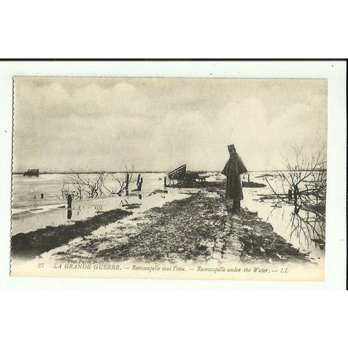 Belgium GREAT WAR Ramscapelle Under Water Postcard by LL (37)