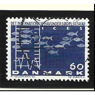 Denmark Stamp Scott #412, Used