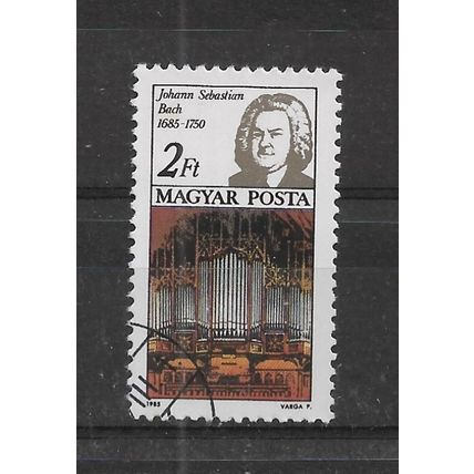 Hungary.SG3648 2fo Bach and Thomas Church organ,Leipzeg(300th Birth Ann).FU.O22