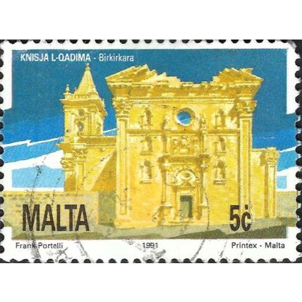 MALTA, St Mary's Church, Birkirkara, yellow 1991, 5c, #2
